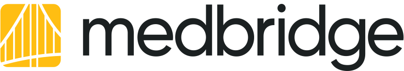 MedBridge logo with a yellow and white icon on the left and "medbridge" in bold black lowercase letters on the right.